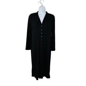 Fraiche by J Women's Size M Button Down Ribbed Knit Midi Dress NWOT